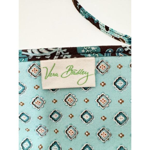 Vera Bradley Java Blue Brown Retired TriFold Wallet Crossbody Wristlet Purse - Picture 5 of 8